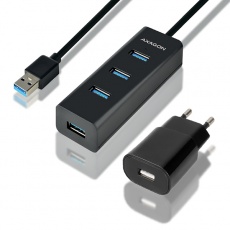 Bazar - AXAGON HUE-S2BP, 4x USB3.0 CHARGING hub 1.2m kabel, vč. AC adapteru, z opravy Bazar - AXAGON HUE-S2BP, 4x USB3.0 CHARGING hub 1.2m kabel, vč. AC adapteru, z opravy