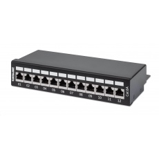 Intellinet Patch panel 12 port Cat6A, stíněný FTP, černý, stolní Intellinet Patch panel 12 port Cat6A, stíněný FTP, černý, stolní