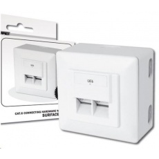 Zásuvka 2x RJ45 pod omítku, STP Cat6 Zásuvka 2x RJ45 pod omítku, STP Cat6