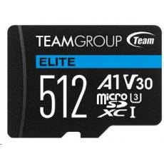 TEAM MicroSDXC karta 512GB ELITE A1 V30 UHS-I U3 + SD adapter TEAM MicroSDXC karta 512GB ELITE A1 V30 UHS-I U3 + SD adapter