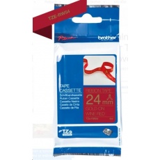 BROTHER TZE-RW54 - kazeta TZ šířky 24mm, TEXTILNÍ páska 4m- pro tvorbu dárků - NELEPÍCÍ - ČERVENÁ PÁSKA, ZLATÝ POTISK BROTHER TZE-RW54 - kazeta TZ šířky 24mm, TEXTILNÍ páska 4m- pro tvorbu dárků - NELEPÍCÍ - ČERVENÁ PÁSKA, ZLATÝ POTISK