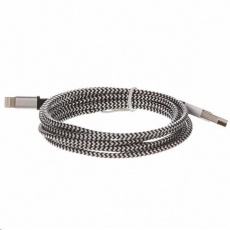 CELLFISH univerzální pletený kabel, Lightning, 2 m, stříbrná CELLFISH univerzální pletený kabel, Lightning, 2 m, stříbrná