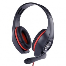 GEMBIRD sluchátka s mikrofonem GHS-05-R, gaming, černo-červená, 1x 4-pólový 3,5mm jack GEMBIRD sluchátka s mikrofonem GHS-05-R, gaming, černo-červená, 1x 4-pólový 3,5mm jack