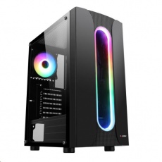 1stCOOL skříň SAURON, Middle Tower, ARGB, AU, USB 3.0, bez zdroje, černá 1stCOOL skříň SAURON, Middle Tower, ARGB, AU, USB 3.0, bez zdroje, černá