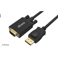 AKASA kabel DisplayPort na VGA, pozlacené konektory, 2m AKASA kabel DisplayPort na VGA, pozlacené konektory, 2m