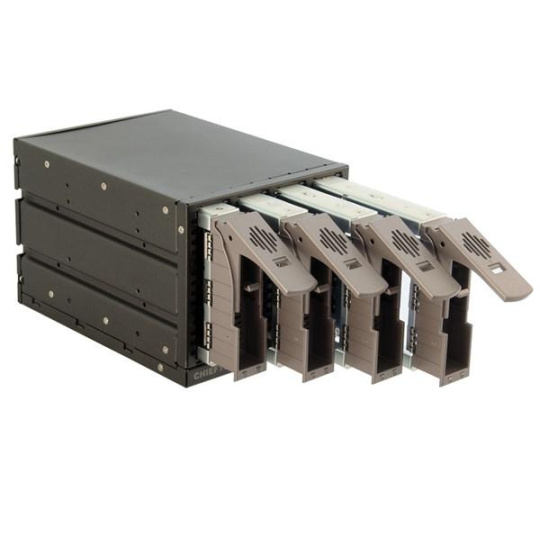 CHIEFTEC interní box 3x 5,25" pro 4x SAS/SATA HDD,černý, hot-swap, ALU