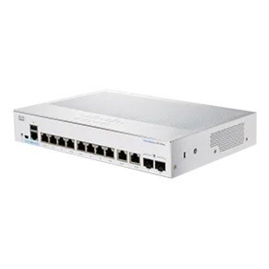 Cisco switch CBS250-8T-E-2G (8xGbE,2xGbE/SFP combo,fanless) - REFRESH