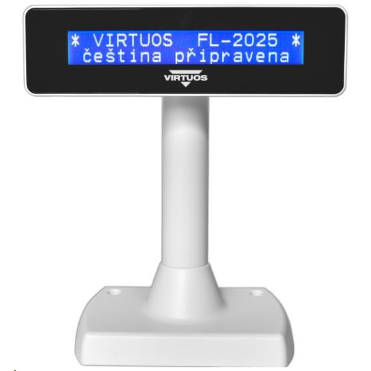 Virtuos zákaznický displej Virtuos FL-2025MB 2x20, RS232, bílý