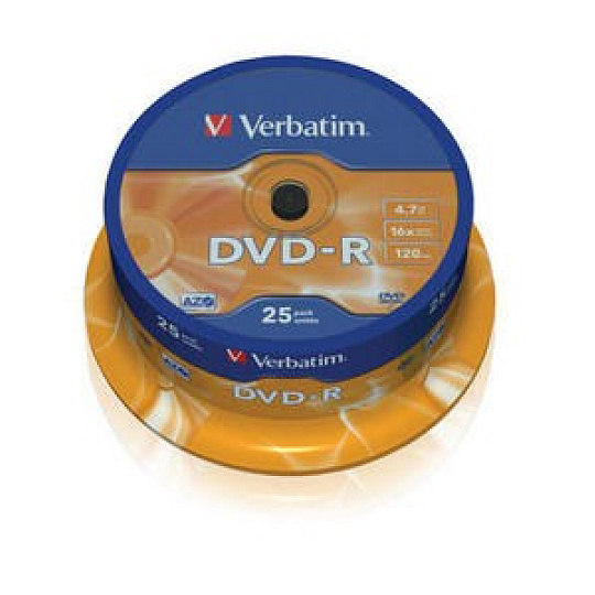 BAZAR - VERBATIM DVD-R(25-Pack)Spindle/General Retail/16x/4.7GB - Poškozený obal (Komplet) BAZAR - VERBATIM DVD-R(25-Pack)Spindle/General Retail/16x/4.7GB - Poškozený obal (Komplet)