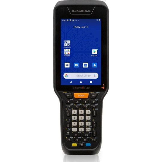 Datalogic Skorpio X5, contactless, 2D, XLR, BT, Wi-Fi, NFC, Func. Num., Gun, ext. bat., Android