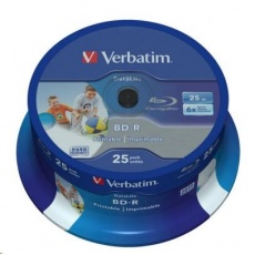 VERBATIM BD-R SL Datalife HTL (25-pack)Blu-Ray/Spindle/6x/25GB Wide Printable VERBATIM BD-R SL Datalife HTL (25-pack)Blu-Ray/Spindle/6x/25GB Wide Printable