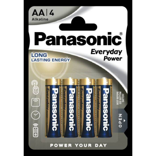 Panasonic Alkalická baterie LR6EPS/4BP Everyday Power (Blistr 4 ks)