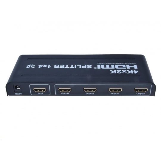 PremiumCord HDMI splitter 1-4 porty, kovové pouzdro, 4K, FULL HD, 3D