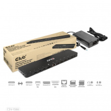 Club3D Dokovací stanice USB-C, Triple Display DP Alt mode Displaylink Dynamic PD Charging Dock with 120 Watt PS Club3D Dokovací stanice USB-C, Triple Display DP Alt mode Displaylink Dynamic PD Charging Dock with 120 Watt PS