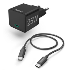 Hama set: rychlá USB nabíječka USB-C PD/QC 25 W + kabel USB C-C 1,5 m Hama set: rychlá USB nabíječka USB-C PD/QC 25 W + kabel USB C-C 1,5 m