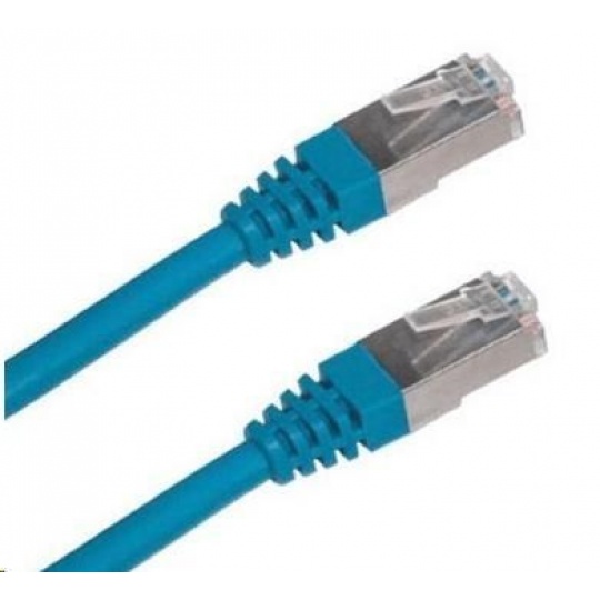 Patch kabel Cat6A, S-FTP - 1m, modrý
