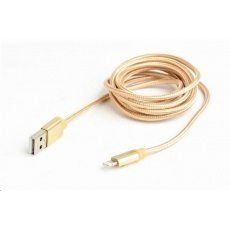 GEMBIRD Kabel USB 2.0 Lightning (IP5 a vyšší) nabíjecí a synchronizační kabel, opletený, 1,8m, zlatý, blister GEMBIRD Kabel USB 2.0 Lightning (IP5 a vyšší) nabíjecí a synchronizační kabel, opletený, 1,8m, zlatý, blister