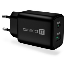 CONNECT IT Wanderer2 GaN nabíjecí adaptér 1×USB-C + 1xUSB-A, 33W PD, černá CONNECT IT Wanderer2 GaN nabíjecí adaptér 1×USB-C + 1xUSB-A, 33W PD, černá