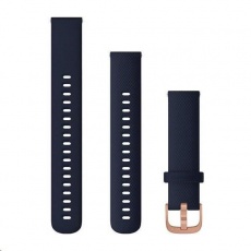 Garmin řemínek Quick Release 18mm, silikonový tmavě modrý, růžovozlatá přezka Garmin řemínek Quick Release 18mm, silikonový tmavě modrý, růžovozlatá přezka