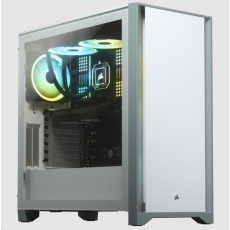 CORSAIR case 4000D, Mid-Tower, ATX Case, průhledná bočnice, bez zdroje, bílá CORSAIR case 4000D, Mid-Tower, ATX Case, průhledná bočnice, bez zdroje, bílá
