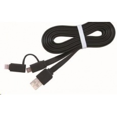 GEMBIRD USB 2.0 COMBO, MicroUSB + Lightning, 1m, černý GEMBIRD USB 2.0 COMBO, MicroUSB + Lightning, 1m, černý