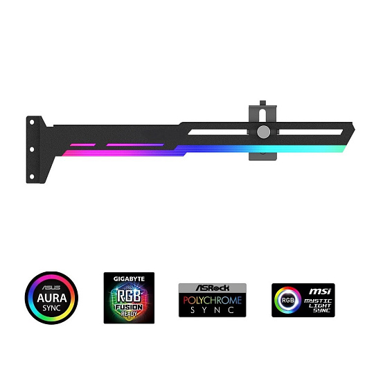 BAZAR - 1stCool Podpěra GPU Kovový držák ARGB, černá - Rozbaleno (Komplet) BAZAR - 1stCool Podpěra GPU Kovový držák ARGB, černá - Rozbaleno (Komplet)