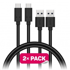 CONNECT IT Wirez USB-C (Type C) -> USB-A, USB 3.1 Gen 1, černý, 1 m (2 ks v balení) CONNECT IT Wirez USB-C (Type C) -> USB-A, USB 3.1 Gen 1, černý, 1 m (2 ks v balení)