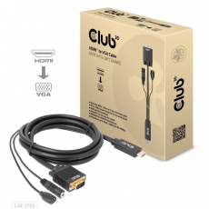 Club3D kabel HDMI na VGA, M/M, 28AWG, 2m Club3D kabel HDMI na VGA, M/M, 28AWG, 2m