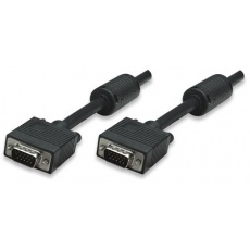 MANHATTAN kabel SVGA k monitoru s feritovými jádry, HD15 Male / HD15 Male, 3m, Black MANHATTAN kabel SVGA k monitoru s feritovými jádry, HD15 Male / HD15 Male, 3m, Black