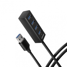 AXAGON HUE-M1AL, 4x USB 3.2 Gen 1 MINI hub, kovový, kabel USB-A 1.2m AXAGON HUE-M1AL, 4x USB 3.2 Gen 1 MINI hub, kovový, kabel USB-A 1.2m