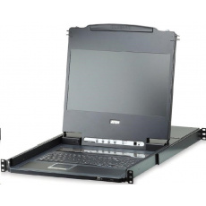ATEN 8-port KVM USB, DVI, OSD,Single Rail rack, 17.3" FHD LCD, touchpad, klávesnice ATEN 8-port KVM USB, DVI, OSD,Single Rail rack, 17.3" FHD LCD, touchpad, klávesnice