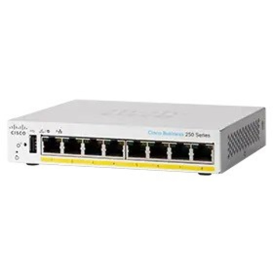 Cisco switch CBS250-8PP-D-UK (8xGbE,8xPoE+,45W,fanless) - REFRESH