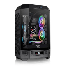 THERMAL TAKE Case The Tower 300, mATX, Průhledná bočnice, 2x 140mm Fan, černá THERMAL TAKE Case The Tower 300, mATX, Průhledná bočnice, 2x 140mm Fan, černá