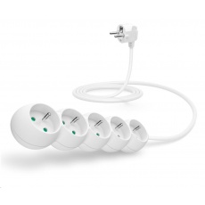 CONNECT IT prodlužovací kabel 230V, 5 zásuvek, 2 m, bez vypínače (bílý) CONNECT IT prodlužovací kabel 230V, 5 zásuvek, 2 m, bez vypínače (bílý)