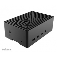 AKASA case Maze, pro Raspberry Pi 4, hliník, černá AKASA case Maze, pro Raspberry Pi 4, hliník, černá