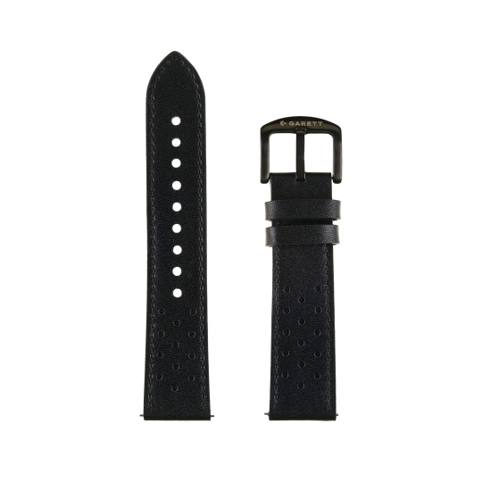 Garett řemínek 22 mm, černý kožený