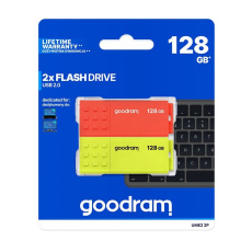 GOODRAM Flash Disk 2x128GB UME2, USB 2.0, červená, žlutá GOODRAM Flash Disk 2x128GB UME2, USB 2.0, červená, žlutá