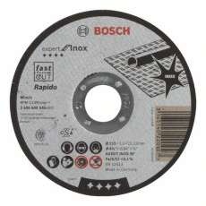 BOSCH dělicí kotouč rovný Expert for Inox - Rapido, AS 60 T INOX BF, 115 mm, 1,0 mm BOSCH dělicí kotouč rovný Expert for Inox - Rapido, AS 60 T INOX BF, 115 mm, 1,0 mm