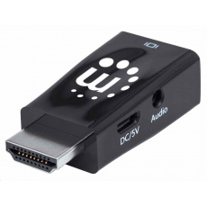 Manhattan adaptér HDMI na VGA, Micro Converter, HDMI Male na VGA Female, audio, černá Manhattan adaptér HDMI na VGA, Micro Converter, HDMI Male na VGA Female, audio, černá