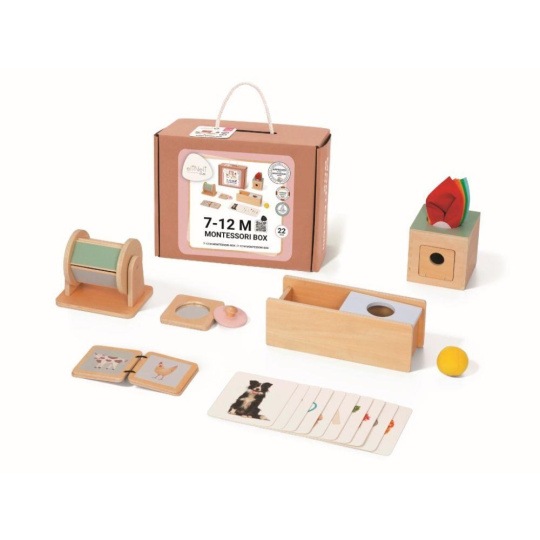 Sada montessori hraček pro miminka 7–12 měsíců - edukativní box