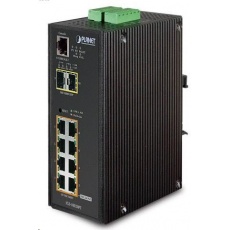 Planet IGS-10020PT PoE switch 8x 1000Base-T, 2x SFP, 802.3af 130W, IP30, -40 až 75°C, SNMP, IGMPv3, IPv6 Planet IGS-10020PT PoE switch 8x 1000Base-T, 2x SFP, 802.3af 130W, IP30, -40 až 75°C, SNMP, IGMPv3, IPv6