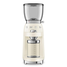 Smeg CGF11CREU mlýnek na kávu, 150 W, nastavitelná hrubost, nerezový mlýnek, nádoba z tritanu, krémový Smeg CGF11CREU mlýnek na kávu, 150 W, nastavitelná hrubost, nerezový mlýnek, nádoba z tritanu, krémový