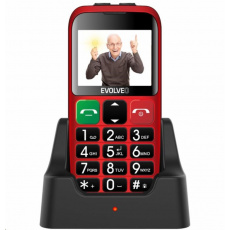 EVOLVEO EasyPhone EB, mobilní telefon pro seniory s nabíjecím stojánkem, červená EVOLVEO EasyPhone EB, mobilní telefon pro seniory s nabíjecím stojánkem, červená