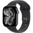 Apple Watch Series 11 GPS 42mm Jet Black Aluminium Case with Black Sport Band - S/M