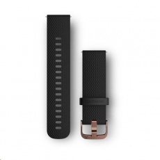 Garmin řemínek Quick Release 20mm, silikonový černý, růžovozlatá přezka Garmin řemínek Quick Release 20mm, silikonový černý, růžovozlatá přezka