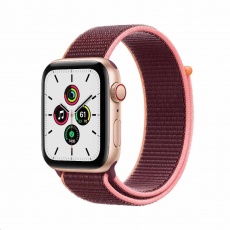 Apple Watch SE GPS + Cellular, 44mm Gold Alum. Case + Plum Sport Loop Apple Watch SE GPS + Cellular, 44mm Gold Alum. Case + Plum Sport Loop
