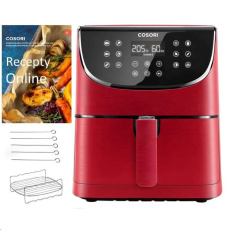 Cosori CP158-AF PREMIUM – 5.5L horkovzdušná fritéza + 5x špíz a gril. rošt, red Cosori CP158-AF PREMIUM – 5.5L horkovzdušná fritéza + 5x špíz a gril. rošt, red
