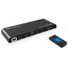 PremiumCord 4Kx2K@60Hz HDMI 2.0 switch 5:1 HDR, RS232 s dálkovým ovladačem PremiumCord 4Kx2K@60Hz HDMI 2.0 switch 5:1 HDR, RS232 s dálkovým ovladačem