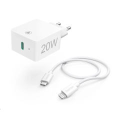 Hama set rychlá USB nabíječka USB-C PD 20 W + kabel USB-C Lightning 1 m, bílá Hama set rychlá USB nabíječka USB-C PD 20 W + kabel USB-C Lightning 1 m, bílá