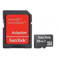 SanDisk MicroSDHC karta 32GB (Class 4) + adaptér SanDisk MicroSDHC karta 32GB (Class 4) + adaptér